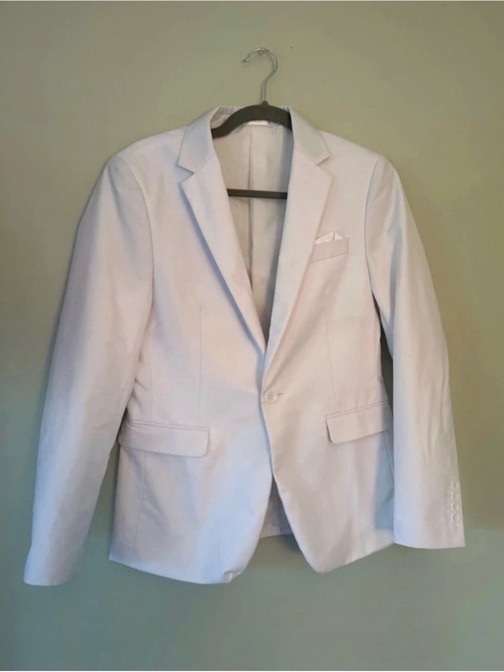 Source Unknown White Single-Breasted Men's Blazer